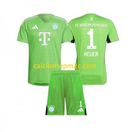 FC Bayern Monaco Manuel Neuer 1 Portiere Bambino Maglia Trasferta 2023/2024 Manica Corta (+ Pantaloncini)